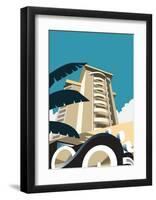 Miami Blank - Dave Thompson Contemporary Travel Print-Dave Thompson-Framed Art Print