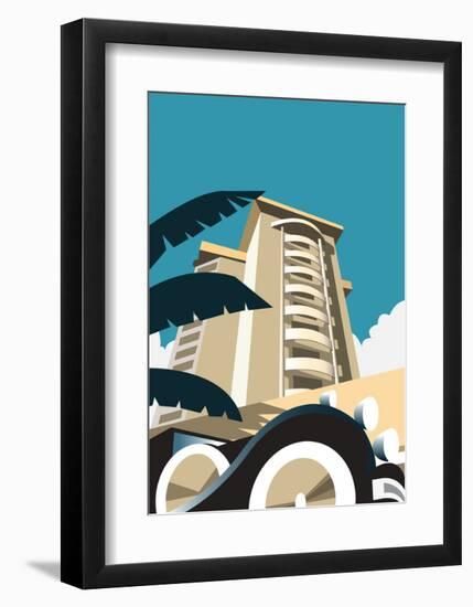 Miami Blank - Dave Thompson Contemporary Travel Print-Dave Thompson-Framed Art Print