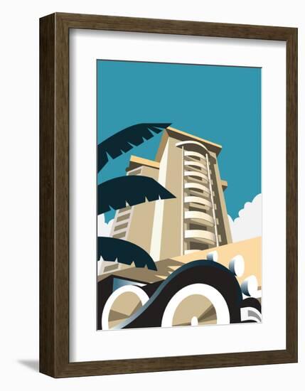 Miami Blank - Dave Thompson Contemporary Travel Print-Dave Thompson-Framed Art Print