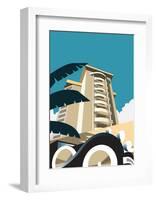 Miami Blank - Dave Thompson Contemporary Travel Print-Dave Thompson-Framed Art Print