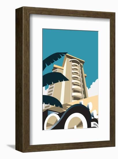 Miami Blank - Dave Thompson Contemporary Travel Print-Dave Thompson-Framed Giclee Print