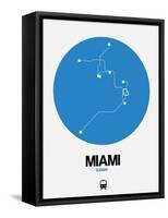 Miami Blue Subway Map-NaxArt-Framed Stretched Canvas