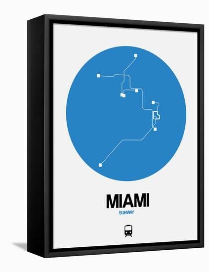 Miami Blue Subway Map-NaxArt-Framed Stretched Canvas