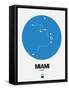 Miami Blue Subway Map-NaxArt-Framed Stretched Canvas