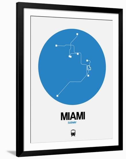 Miami Blue Subway Map-NaxArt-Framed Art Print