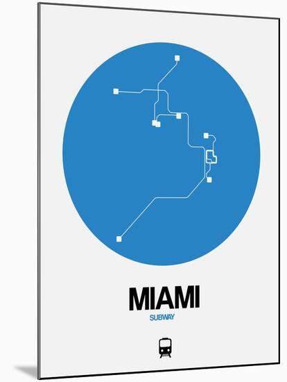 Miami Blue Subway Map-NaxArt-Mounted Art Print