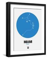 Miami Blue Subway Map-NaxArt-Framed Art Print