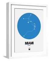 Miami Blue Subway Map-NaxArt-Framed Art Print