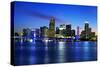 Miami City by Night-vent du sud-Stretched Canvas