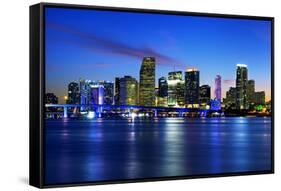 Miami City by Night-vent du sud-Framed Stretched Canvas