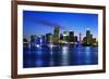 Miami City by Night-vent du sud-Framed Photographic Print