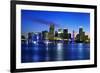 Miami City by Night-vent du sud-Framed Photographic Print