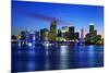 Miami City by Night-vent du sud-Mounted Photographic Print