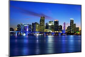 Miami City by Night-vent du sud-Mounted Photographic Print