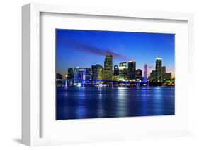 Miami City by Night-vent du sud-Framed Photographic Print