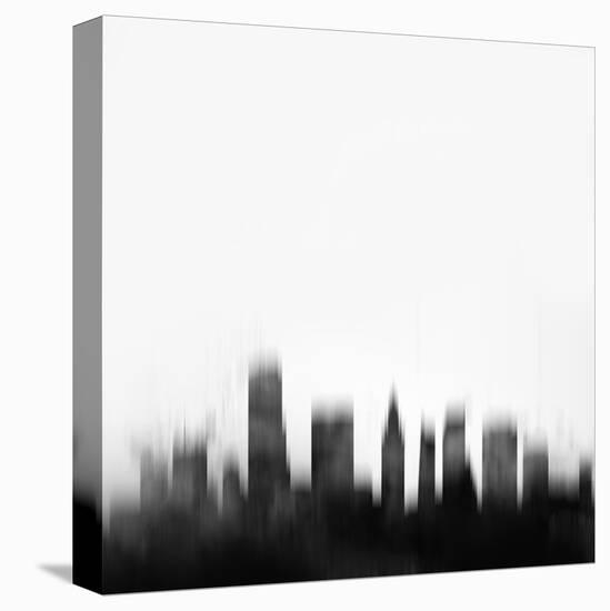 Miami City Skyline - Black-NaxArt-Stretched Canvas