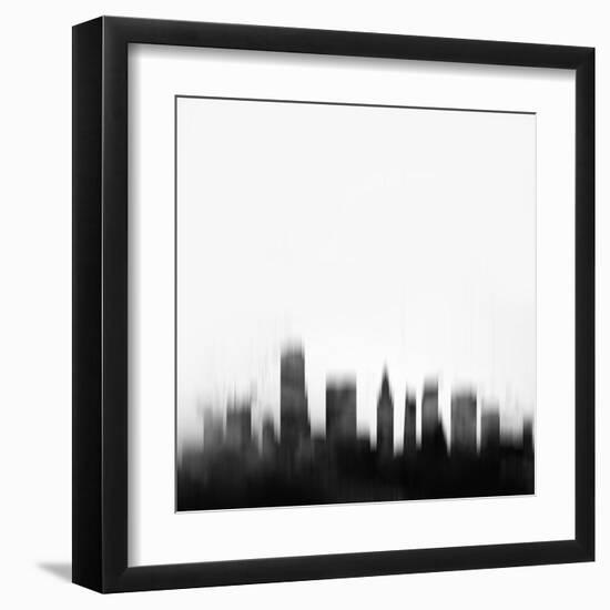 Miami City Skyline - Black-NaxArt-Framed Art Print