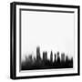 Miami City Skyline - Black-NaxArt-Framed Art Print