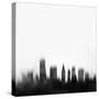 Miami City Skyline - Black-NaxArt-Stretched Canvas