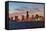 Miami City Skyline Panorama at Dusk with Urban Skyscrapers over Sea with Reflection-Songquan Deng-Framed Stretched Canvas