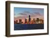 Miami City Skyline Panorama at Dusk with Urban Skyscrapers over Sea with Reflection-Songquan Deng-Framed Photographic Print