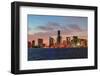 Miami City Skyline Panorama at Dusk with Urban Skyscrapers over Sea with Reflection-Songquan Deng-Framed Photographic Print