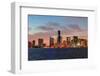 Miami City Skyline Panorama at Dusk with Urban Skyscrapers over Sea with Reflection-Songquan Deng-Framed Photographic Print