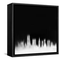 Miami City Skyline - White-NaxArt-Framed Stretched Canvas