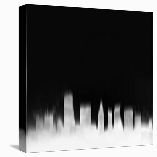 Miami City Skyline - White-NaxArt-Stretched Canvas