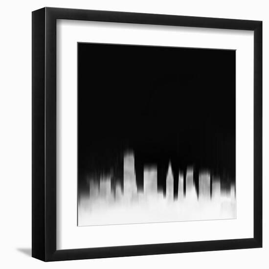 Miami City Skyline - White-NaxArt-Framed Art Print