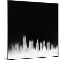 Miami City Skyline - White-NaxArt-Mounted Art Print