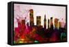 Miami City Skyline-NaxArt-Framed Stretched Canvas