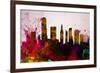 Miami City Skyline-NaxArt-Framed Art Print