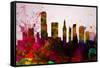 Miami City Skyline-NaxArt-Framed Stretched Canvas