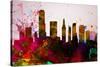 Miami City Skyline-NaxArt-Stretched Canvas