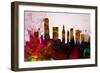 Miami City Skyline-NaxArt-Framed Art Print