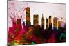 Miami City Skyline-NaxArt-Mounted Art Print