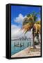 Miami City Tropical View over Sea from Dock in the Day with Blue Sky and Cloud.-Songquan Deng-Framed Stretched Canvas