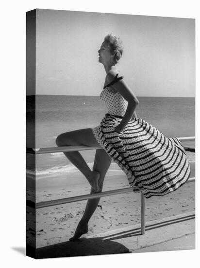 Miami Fashions, Model in Suitable Settings For Afternoon and Casual Play Clothes-Nina Leen-Stretched Canvas