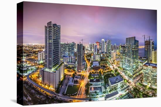 Miami, Florida Aerial View of Downtown.-SeanPavonePhoto-Stretched Canvas