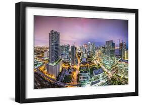 Miami, Florida Aerial View of Downtown.-SeanPavonePhoto-Framed Photographic Print