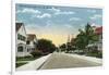 Miami, Florida - Avenue B View of 14th Street-Lantern Press-Framed Art Print