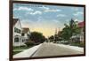 Miami, Florida - Avenue B View of 14th Street-Lantern Press-Framed Art Print