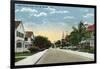 Miami, Florida - Avenue B View of 14th Street-Lantern Press-Framed Art Print