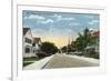 Miami, Florida - Avenue B View of 14th Street-Lantern Press-Framed Premium Giclee Print