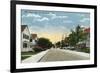 Miami, Florida - Avenue B View of 14th Street-Lantern Press-Framed Premium Giclee Print