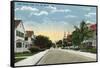 Miami, Florida - Avenue B View of 14th Street-Lantern Press-Framed Stretched Canvas