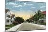 Miami, Florida - Avenue B View of 14th Street-Lantern Press-Mounted Art Print