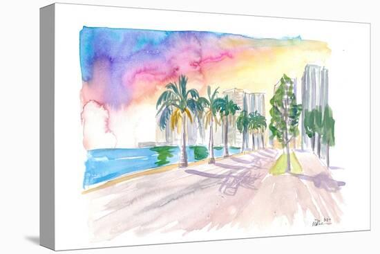 Miami Florida Bayfront Park Afternoon Walk-M. Bleichner-Stretched Canvas