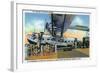 Miami, Florida - Boarding Scene at Pan-American Terminal-Lantern Press-Framed Art Print